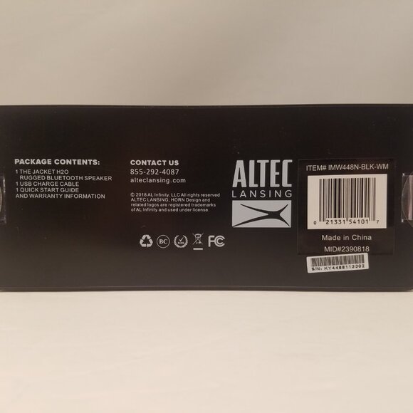 Altec Lansing THE JACKET H20 Rugged Bluetooth Speaker | IMW448N-BLK-WM | NEW - Picture 6 of 7